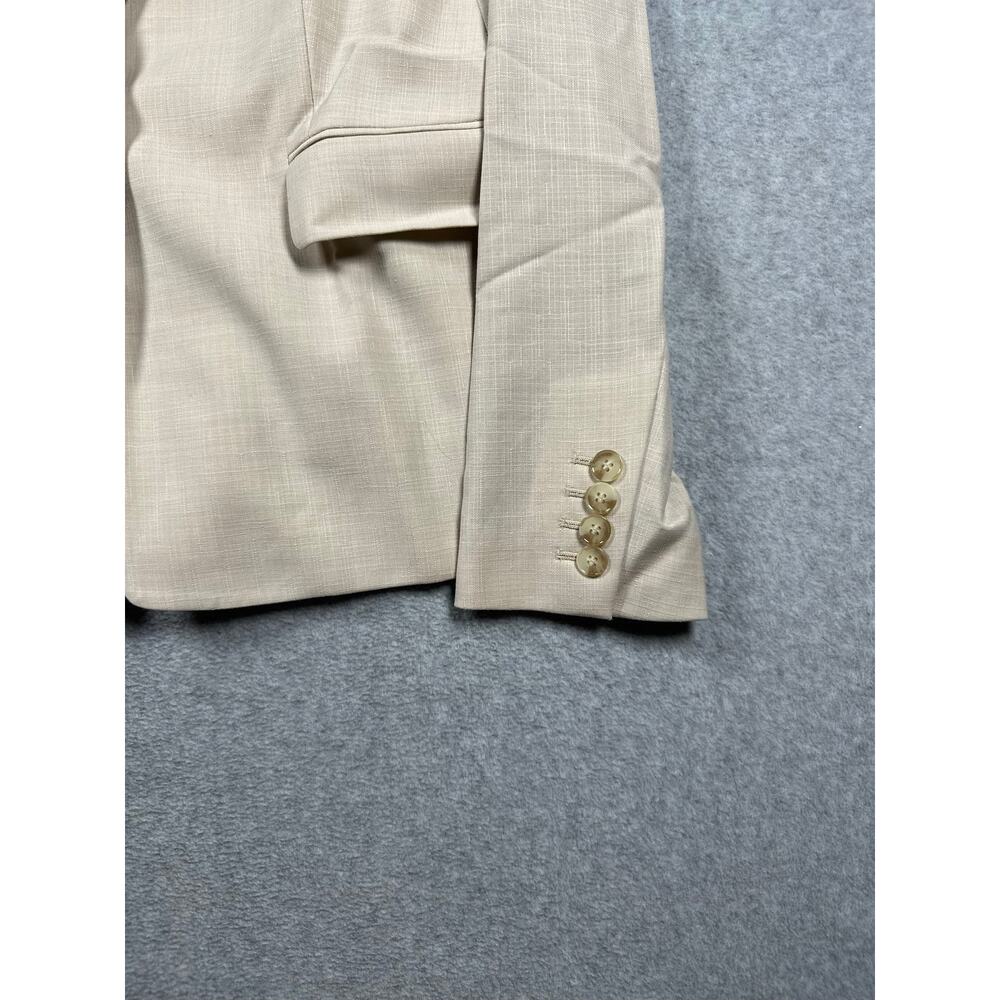 Reiss Wool Blend Blazer Jacket Women's Size 10 Beige Single Breasted Peak Lapel - Picture 6 of 8